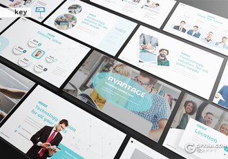 30页互联网科技公司介绍简介公司项目展示分析keynote模板5种主题配色 - 顶尖PPT