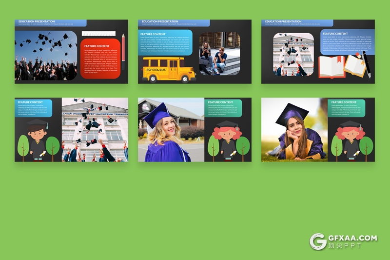 24页卡通人物风格学校宣传介绍校园环境展示keynote模板 - 顶尖PPT