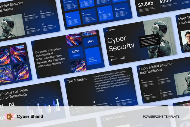 AI网络防护科技安全PPT模板 - 顶尖PPT