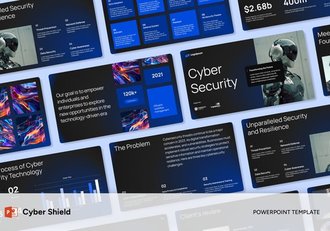 AI网络防护科技安全PPT模板 - 顶尖PPT