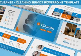 家政清理服务PowerPoint模板 - 顶尖PPT