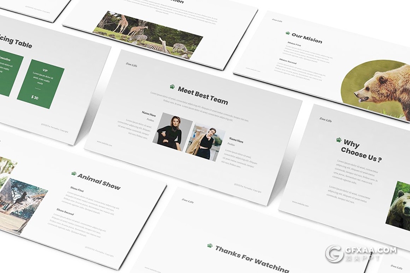 30页动物园宣传介绍动物种类介绍展示PPT模板 - 顶尖PPT