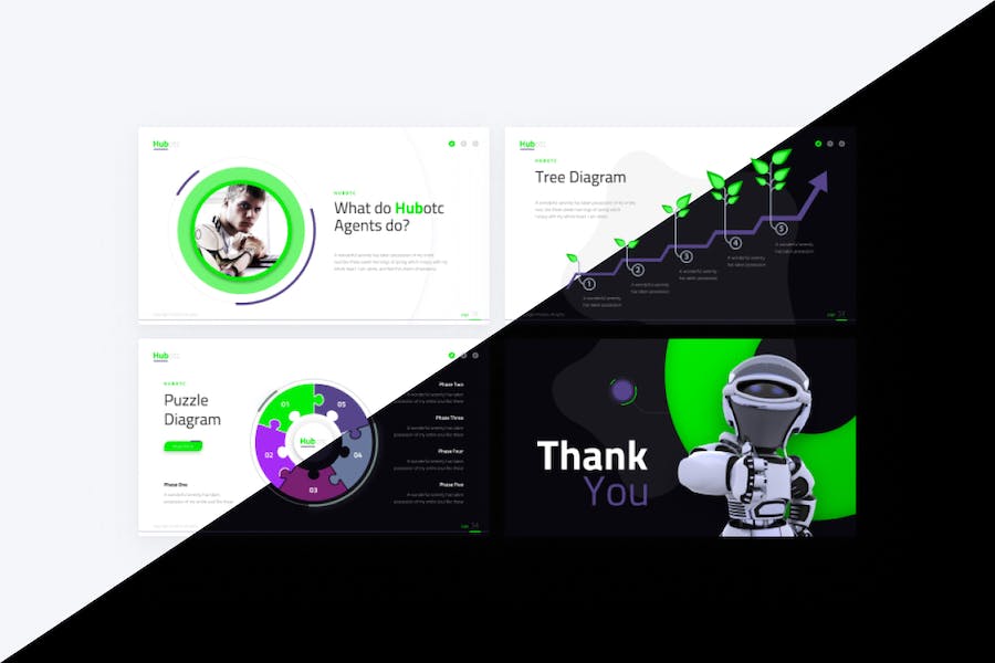 AI人工智能机器人宣传介绍PPT模板 - 顶尖PPT