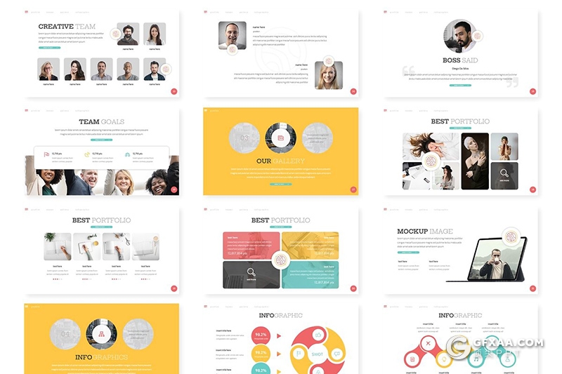 30页团队人员介绍工作历程展示求职简历keynote模板5种主题配色 - 顶尖PPT