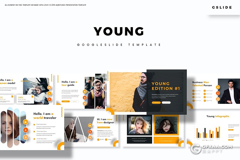 30页欧美风格商务产品介绍企业宣传Google slides模板5种主题配色 - 顶尖PPT