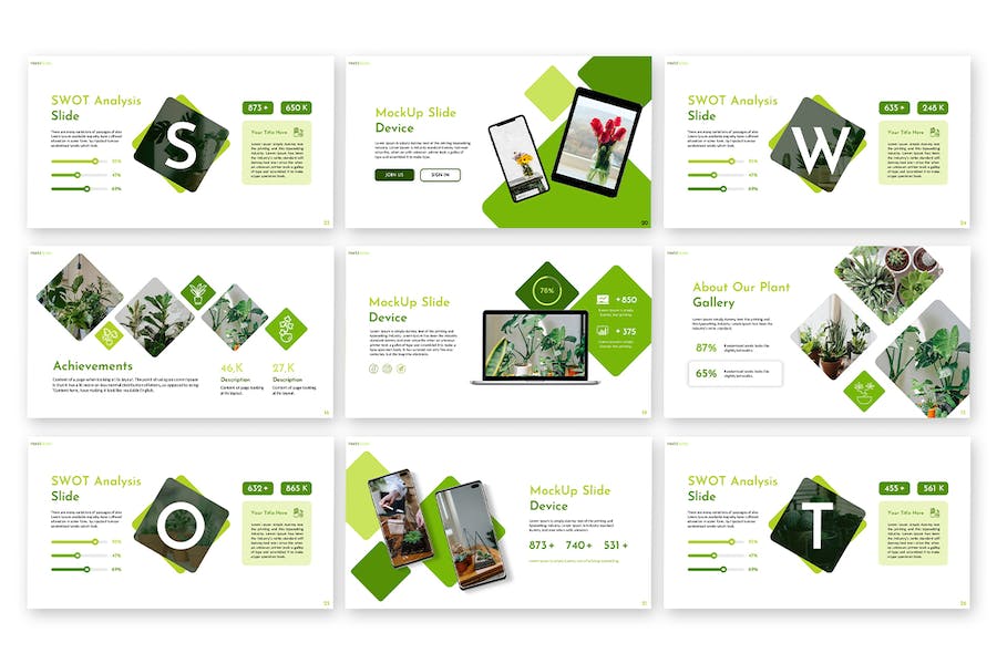 绿色生态植物产品推广PPT模板 - 顶尖PPT