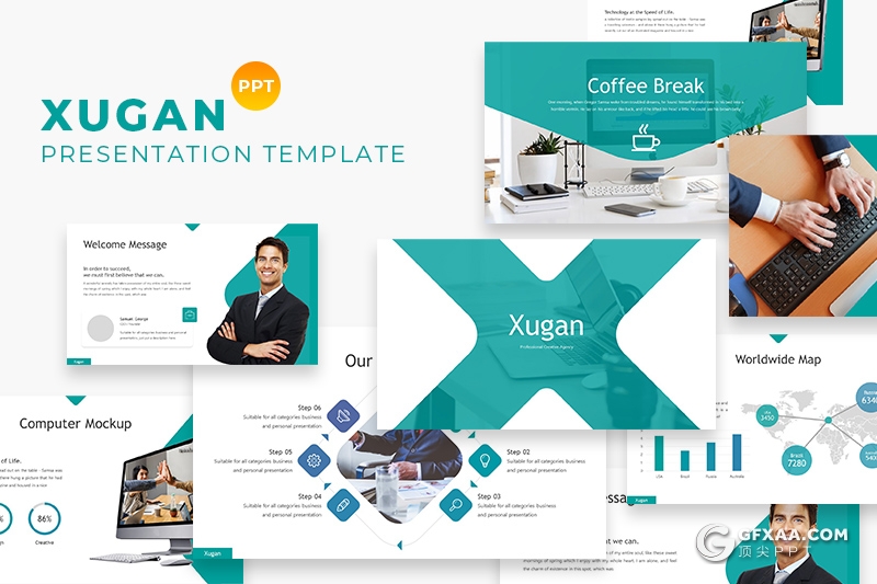 30页商务风格企业项目介绍公司宣传展示PPT模板3种主题配色 - 顶尖PPT