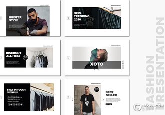 30页简约风格时尚服装展示男人装服装秀PPT模板 - 顶尖PPT