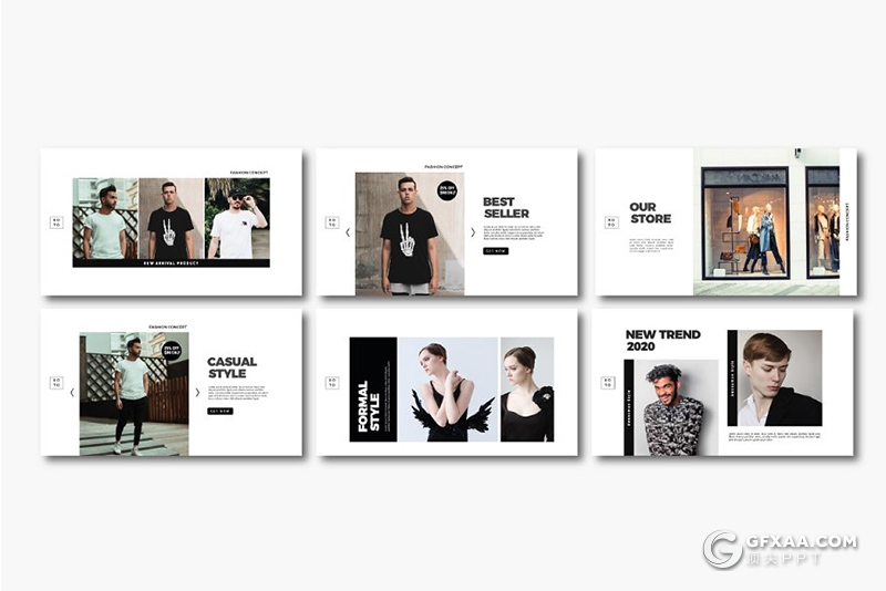 30页简约风格时尚服装展示男人装服装秀PPT模板 - 顶尖PPT