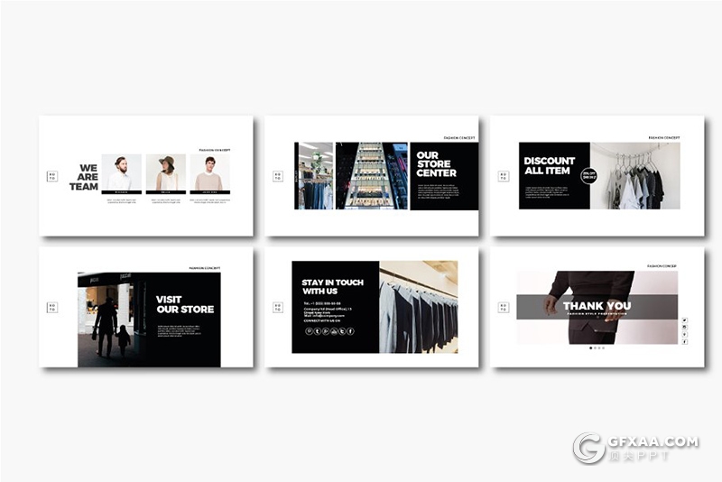 30页简约风格时尚服装展示男人装服装秀PPT模板 - 顶尖PPT
