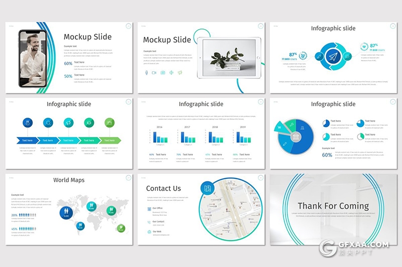 30页企业宣传介绍工作汇报计划商务keynote模板5种主题配色 - 顶尖PPT