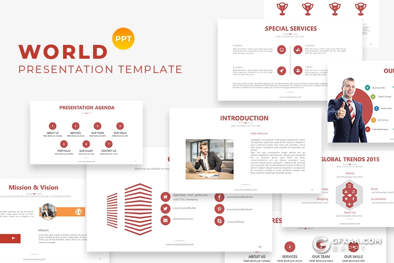 60页扁平化简约风格项目分析报告商务通用PPT模板 - 顶尖PPT