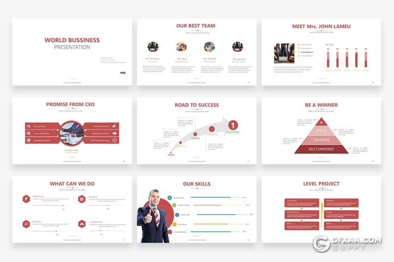 60页扁平化简约风格项目分析报告商务通用PPT模板 - 顶尖PPT