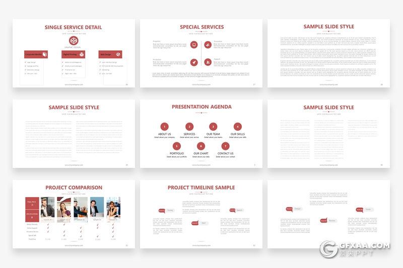 60页扁平化简约风格项目分析报告商务通用PPT模板 - 顶尖PPT