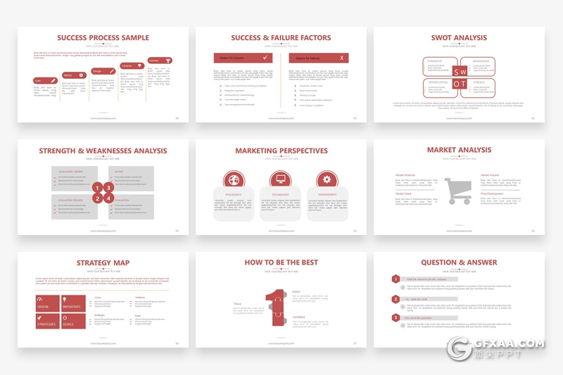60页扁平化简约风格项目分析报告商务通用PPT模板 - 顶尖PPT