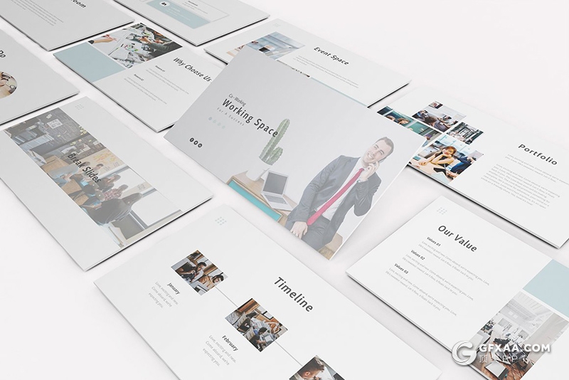 30页简约风格商务企业介绍项目合作展示keynote模板 - 顶尖PPT