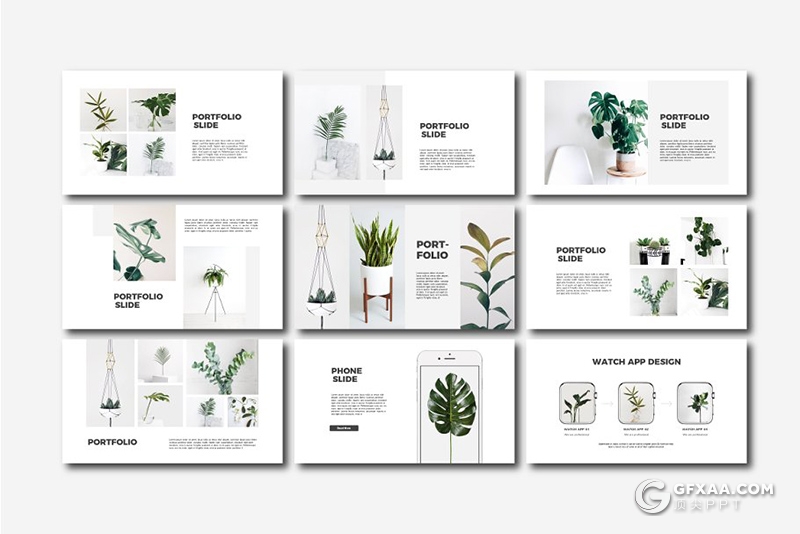 40页极简文艺小清新风格图片展示PPT模板 - 顶尖PPT