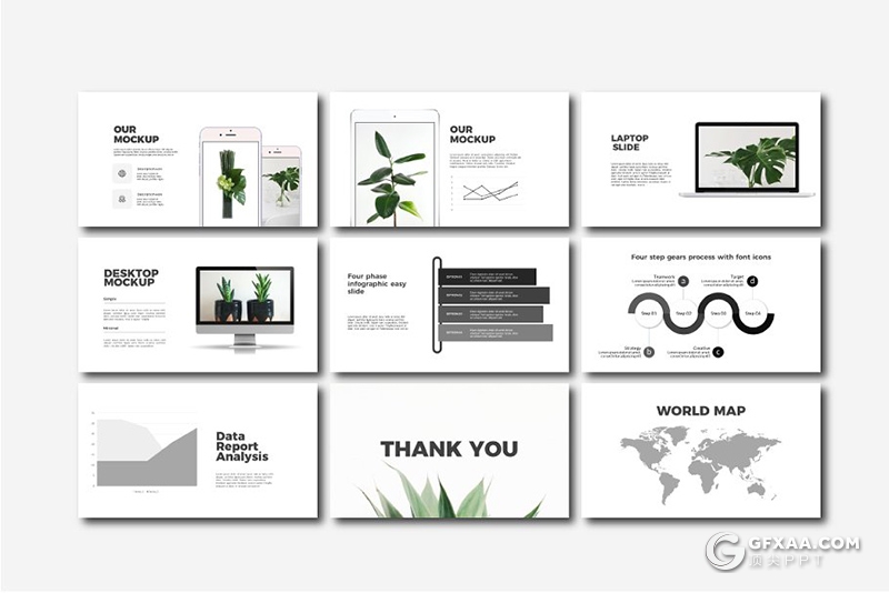 40页极简文艺小清新风格图片展示PPT模板 - 顶尖PPT