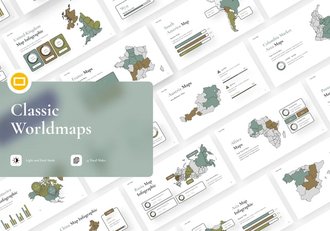 世界地图信息图PowerPoint - 顶尖PPT