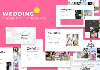 30页婚礼策划公司婚礼现场布置婚礼展示介绍Google slides模板 - 顶尖PPT