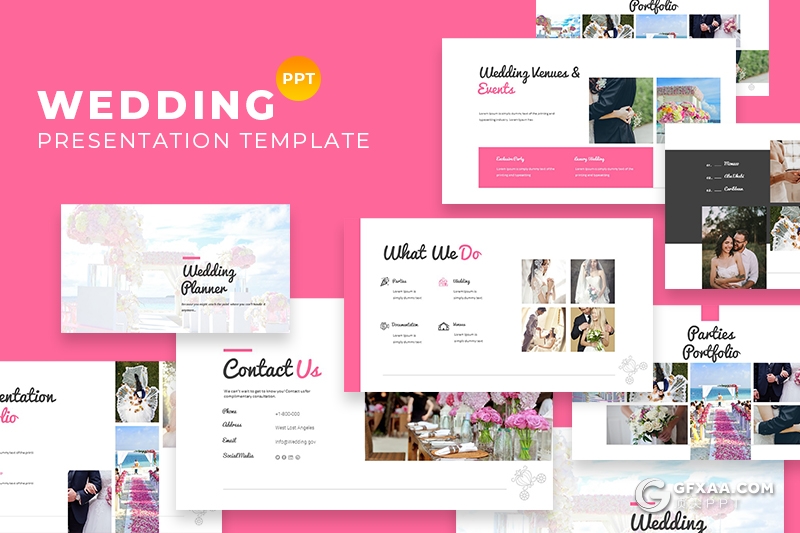 30页婚礼策划公司婚礼现场布置婚礼展示介绍PPT模板 - 顶尖PPT