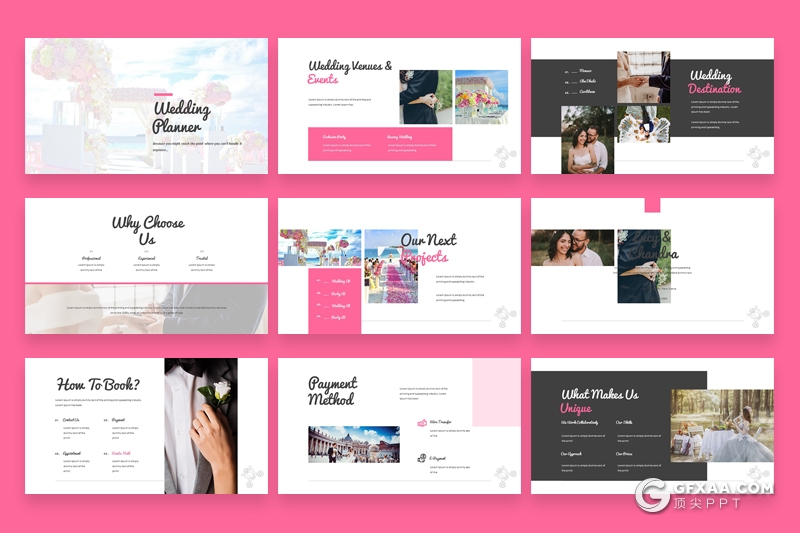 30页婚礼策划公司婚礼现场布置婚礼展示介绍keynote模板 - 顶尖PPT