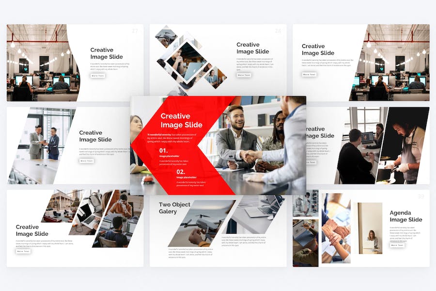 红色创意大气商业计划企业合作团队介绍多用途keynote模板 - 顶尖PPT