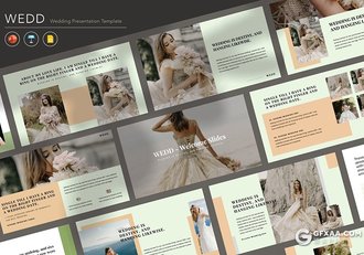 34页简约文艺风格婚礼照片展示婚礼活动策划PPT模板 - 顶尖PPT