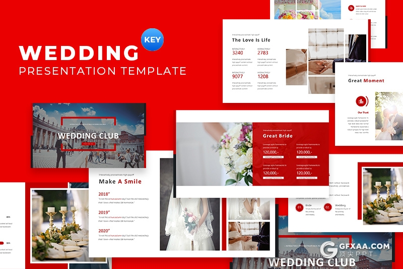 30页婚礼策划婚庆策划公司婚礼一条路服务方案keynote模板5种主题配色 - 顶尖PPT