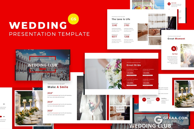 30页婚礼策划婚庆策划公司婚礼一条路服务方案Google slides模板5种主题配色 - 顶尖PPT