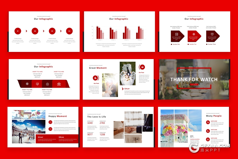 30页婚礼策划婚庆策划公司婚礼一条路服务方案keynote模板5种主题配色 - 顶尖PPT