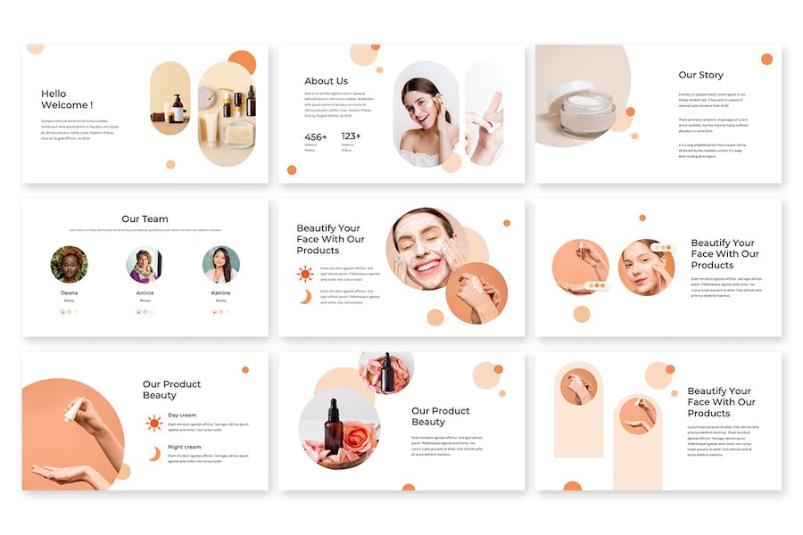 时尚女性美容养颜化妆品keynote模板 - 顶尖PPT