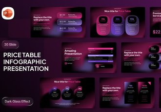 暗红色玻璃拟态价格表PPT模板 - 顶尖PPT