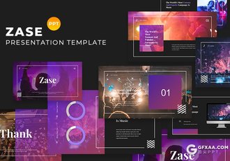 30页时尚杂志风格活动现场音乐演唱会宣传介绍PPT模板 - 顶尖PPT