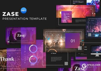 30页时尚杂志风格活动现场音乐演唱会宣传介绍keynote模板 - 顶尖PPT