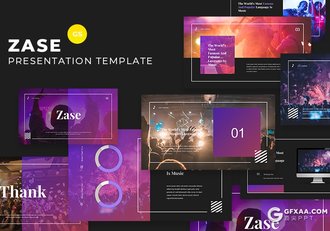 30页时尚杂志风格活动现场音乐演唱会宣传介绍Google slides模板 - 顶尖PPT