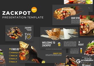 30页水墨笔刷效果餐饮美食介绍展示PPT模板 - 顶尖PPT