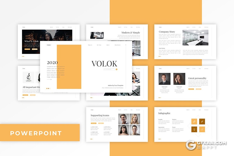 30页扁平化简约商务风格团队介绍工作总结PPT模板5种主题配色 - 顶尖PPT