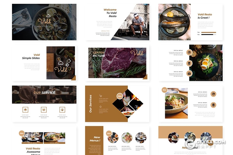 30页商业项目介绍展示餐饮美食行业数据分析PPT模板5种主题配色 - 顶尖PPT