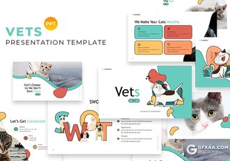 30页可爱卡通风兽医宠物店宠物介绍展示PPT模板 - 顶尖PPT