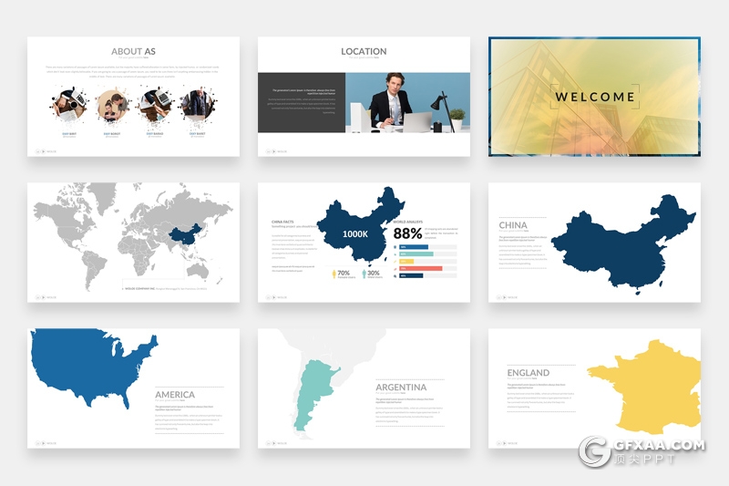 30页商务风格企业介绍工作汇报团队介绍展示PPT模板 - 顶尖PPT