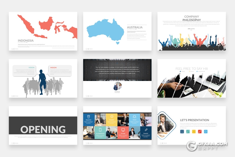 30页商务风格企业介绍工作汇报团队介绍展示PPT模板 - 顶尖PPT