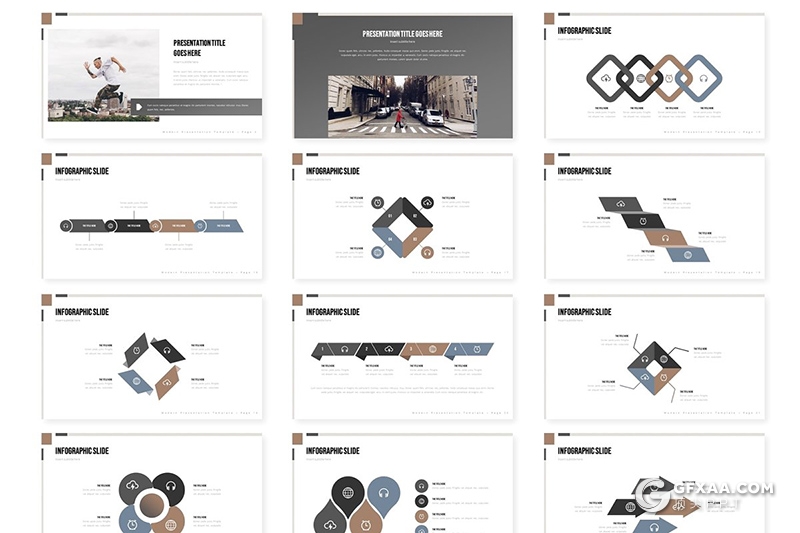 30页商务风格企业团队介绍工作汇报总结PPT模板5种主题配色 - 顶尖PPT