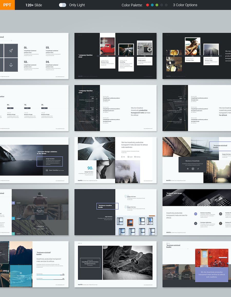 迷你简约风格商务汇报数据信息图形PPT模板 - 顶尖PPT