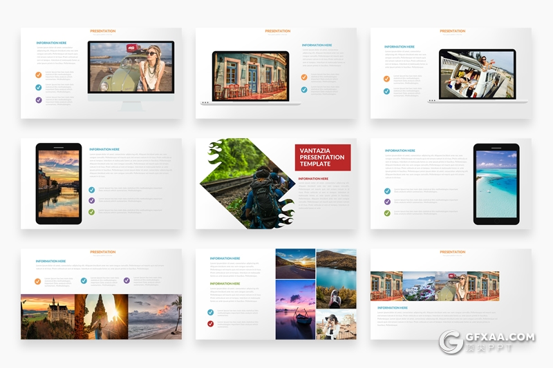 33页时尚旅游摄影图片展示keynote模板 - 顶尖PPT