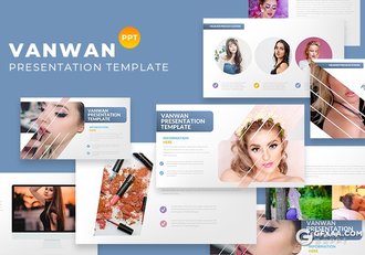 30页时尚美女摄影图片展示美容美妆行业PPT模板 - 顶尖PPT