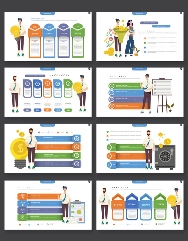 彩色商业可视化信息图形keynote模板 - 顶尖PPT