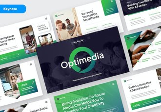 蓝绿色电商运营数字营销推广Keynote模板 - 顶尖PPT