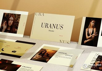 37页极简时尚杂志风格摄影图片模特写真展示PPT模板 - 顶尖PPT