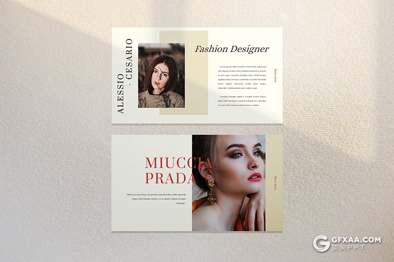 37页极简时尚杂志风格摄影图片模特写真展示PPT模板 - 顶尖PPT